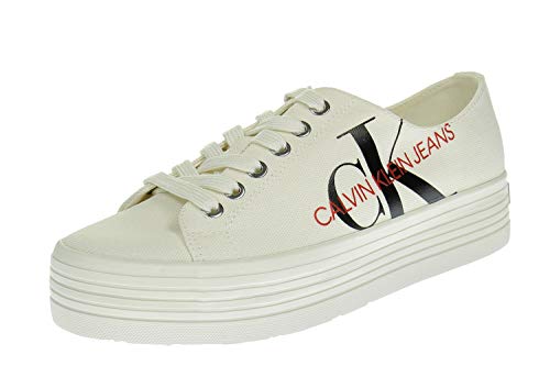 Calvin Klein B4R1664 ZESLEY - Damen Schuhe Sneaker - 100-BRIGHT-WHITE, Größe:38 EU