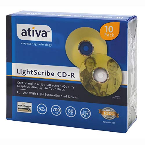 Ativa LightScribe CD-R 10 Pack Scheibe mit Jewel Cases
