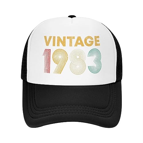 Baseball Cap Snapback Sonnenhut Classic Vintage 1983 Trucker Hat Männer Frauen Individuell verstellbar Erwachsene Geboren 1983 Geburtstag Baseball Cap Hip Hop Hiphop Geburtstagsgeschenke