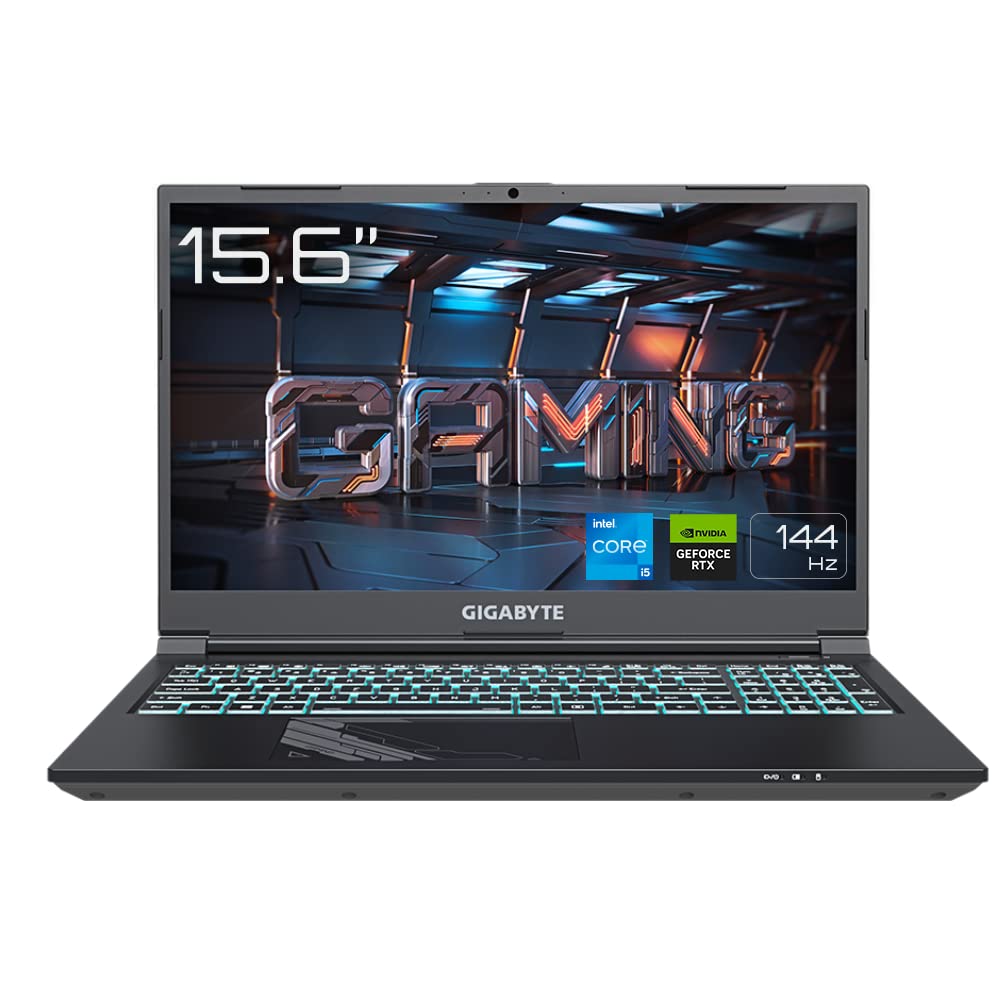 Gigabyte G5 (KF-E3DE313SD) Gaming Laptop | 15,6" 144Hz FHD IPS Display | Intel Core i5-12500H | 16GB RAM | 512B SSD | GeForce RTX 4060 | Schwarz