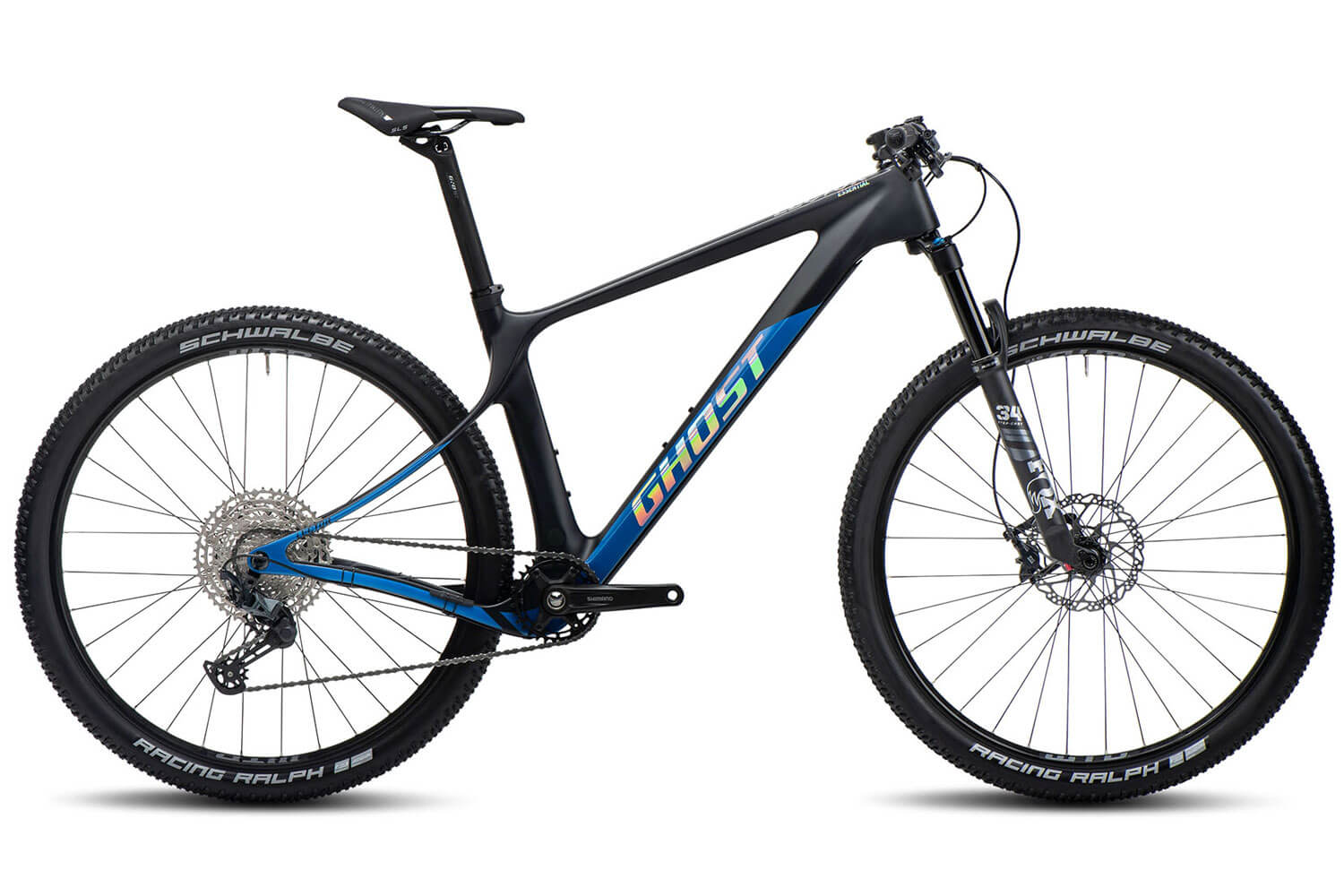Ghost Lector SF LC Essential 29R Mountain Bike 2022 (M/44cm, Raw Carbon/Blue - Matt/Glossy)