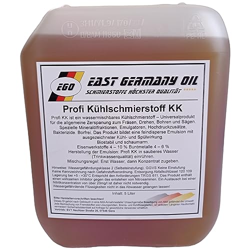 East Germany Oil Profi Kühlschmierstoff zum Fräsen, Drehen,Bohren,Sägen und Kühlen (Kanister 5 Liter)
