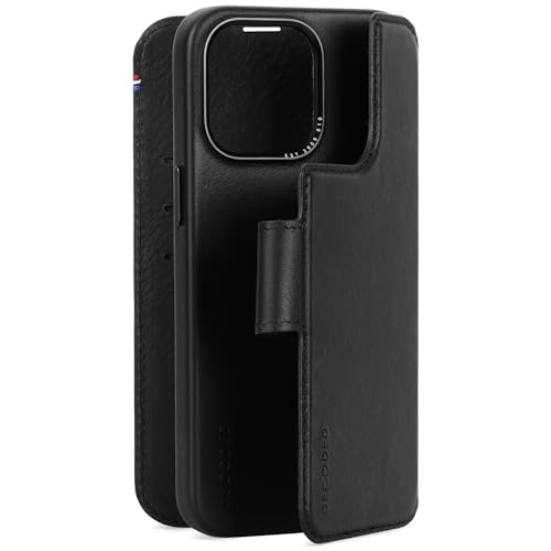 Decoded 2-in-1 Abnehmbare Schutzhülle für Apple iPhone 15 Pro Max - Hochwertiges Europäisches Leder - Kartenhalter Hülle - Lederhülle - MagSafe-Kompatibel - Microfiber Lining - Schwarz