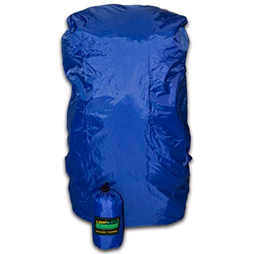 LOWLAND OUTDOOR Unisex-Adult Regen-und Transporthülle für Rucksäcke, Blau, bis 85 Liter