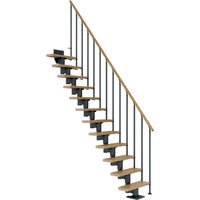 Dolle Mittelholmtreppe Dublin Eiche Anthrazit GH bis 337 cm Gerade 79 cm