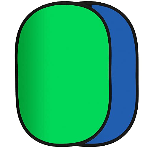 Rollei 28197 faltbarer Hintergrund / Greenscreen kompact. 2 farbiger Hintergrund in grün und blau zum optimalen freistellen von Personen