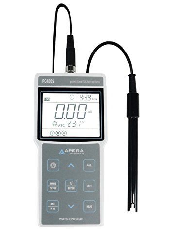 Apera Instruments PC400S tragbares pH/Leitfähigkeit Multi-Parameter-Messgerät, mit GLP Datenverwaltung und USB-Output