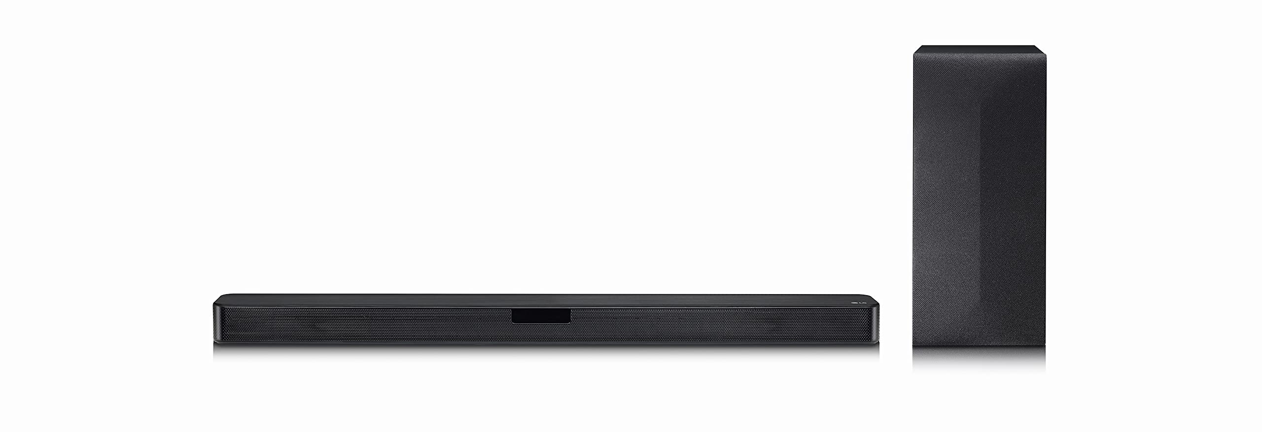 LG DSL4 Soundbar (300 Watt) mit kabellosem Subwoofer (2.1 Kanäle, USB, Bluetooth) & Amazon Basics Toslink Optisches Digital-Audiokabel, 1 m