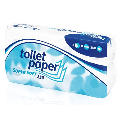 Tapira Toilettenpapier 3-lag. 250 Blatt hochweiß, 9x8=72 Rll Tissue, 9,5x11cm