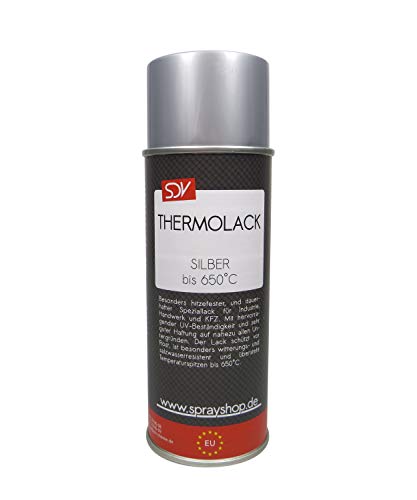 SDV Chemie Thermolack Spray Silber bis 650°C 12x 400ml Auspufflack Ofenlack Motorlack Grill Lack