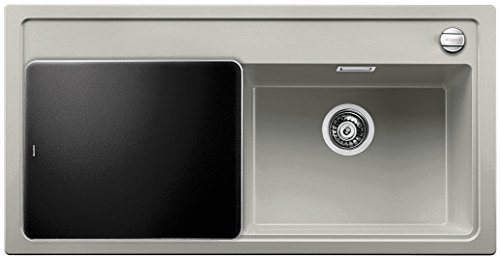 Blanco ZENAR XL 6 S, Küchenspüle, Granitspüle aus Silgranit PuraDur inklusiv Glasschneidbrett, Becken rechts, 1 Stück, perlgrau, 520618