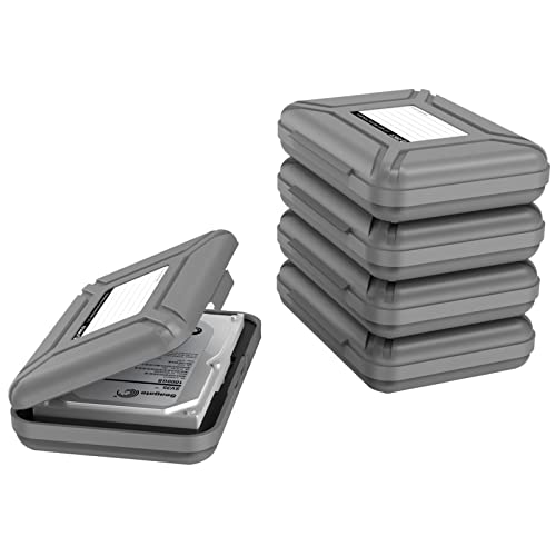 ORICO Festplattentasche Schutztasche Schutzbox (3.5", Grau, 5 Stück) - Aufbewahrungstasche für 3,5 Zoll Festplatten Western Digital WD Seagate Toshiba Samsung Intenso