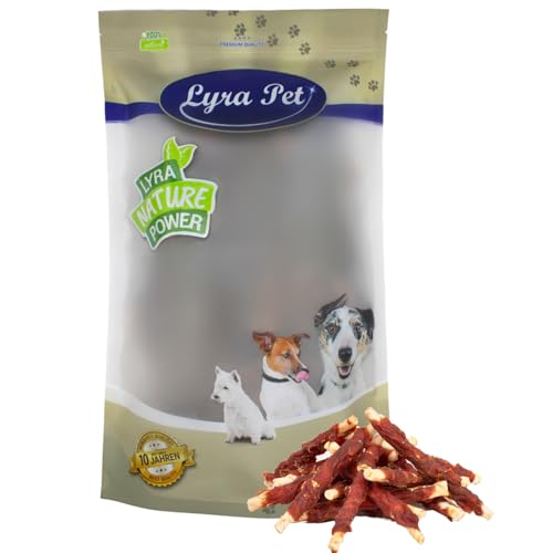 Lyra Pet® 1 kg Kaurollen mit Entenbruststreifen Hundefutter Snack fettarm schonend getrocknet getrocknet Leckerli Kausnack Kauartikel für Hunde Kauspaß