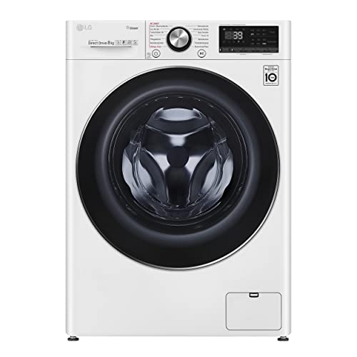 LG Electronics Waschmaschine mit AI DD| 8 kg | 1400 U/Min. | Steam | TurboWash 360 degree | ThinQ | F4WV908P2E, Weiß