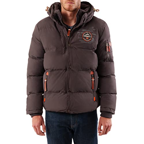 Geographical Norway Herren Winter Steppjacke Parka Verveine Kapuze dark grey L