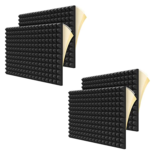 24 Stück Schalldichte Schaumstoffplatten, Pyramidenform, Akustik-Paneele, 50,5 x 30,5 x 30,5 cm, für Wand
