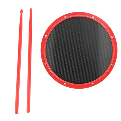 Drum Pad, stoßdämpfende Matte Percussion Drum Pad Drumsticks für den Außenbereich für die Familie(rot)