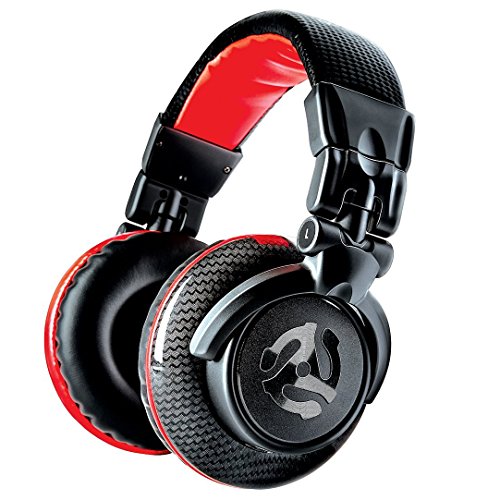 Numark Red Wave Carbon - Leichter und hochwertiger Full-Range-DJ-Kopfhörer mit Drehgelenken, 50 mm-Treibern, abziehbarem Kabel, 3,5 mm-Adapter und Tasche im Lieferumfang enthalten