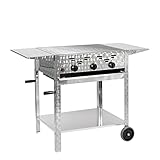 LAG Gasgrill 11kW fahrbar mit Grillrost und Abstellplatten, 3-flammig Grill Gastrobräter Profigrill Verein