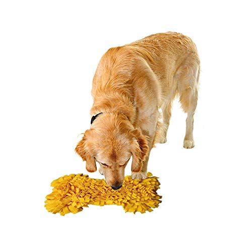 Snuffle Matte für Hunde, zum Trainieren von Hunden, zum Füttern von Haustieren, waschbar, für natürliche Futtersuche, Nase, Arbeit Geruch Decke für Hunde, Puzzle-Spielzeug, Blumen- und Knochenmuster