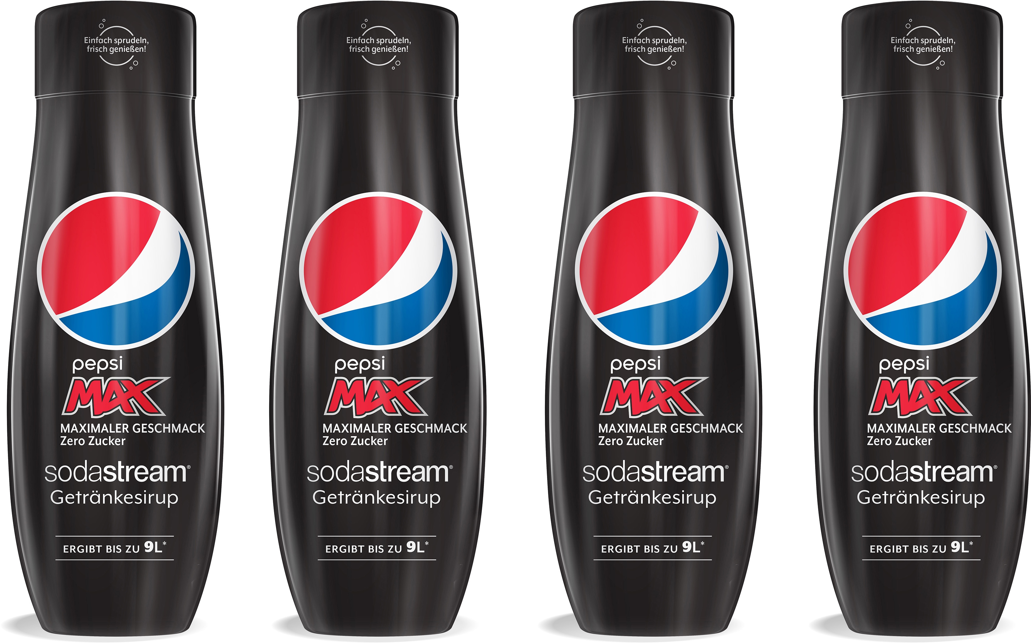 SodaStream Getränke-Sirup, Pepsi Max, 0,44 l, (4 Flaschen), für bis zu 9 Liter Fertiggetränk