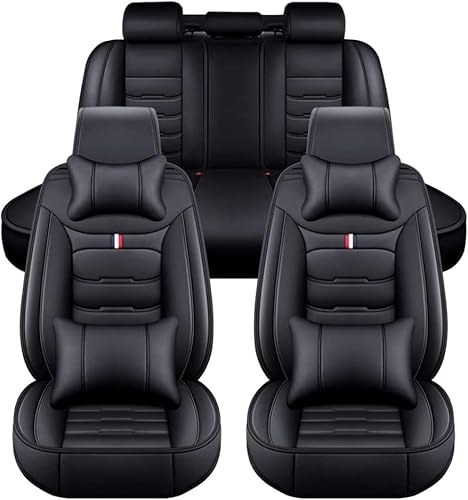 MAUWEY Auto Sitzbezüge Leder für Toyota Rav4 RAV 4 Hybrid Limited Prime se 2002-2021,Pu Leder Vorne Und Hinten Wasserdicht Autositz Sitzauflagen Innenraum Tuning Zubehör,A/Black-Luxury