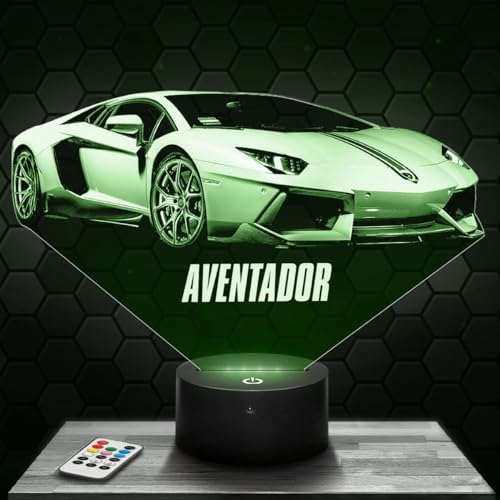 3D-Lampe Aventador,sportliches Auto, Pictyourlamp.com, 3D-Lampe durch Lasergravur, Fotolampe Gravur auf Plexiglas, Fotolampe Illusion, Dekorative Lampe