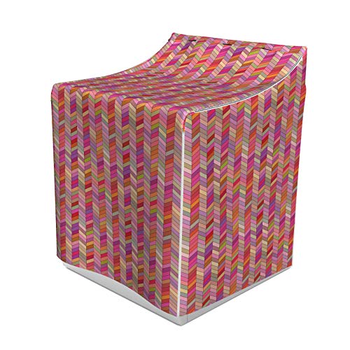 ABAKUHAUS Winkel Waschmaschienen und Trockner, Rainbow Colored abgewinkelt Rechteck Zusammensetzung Angular Polygon Arrangement drucken, Bezug Dekorativ aus Stoff, 70x75x100 cm, Mehrfarbig
