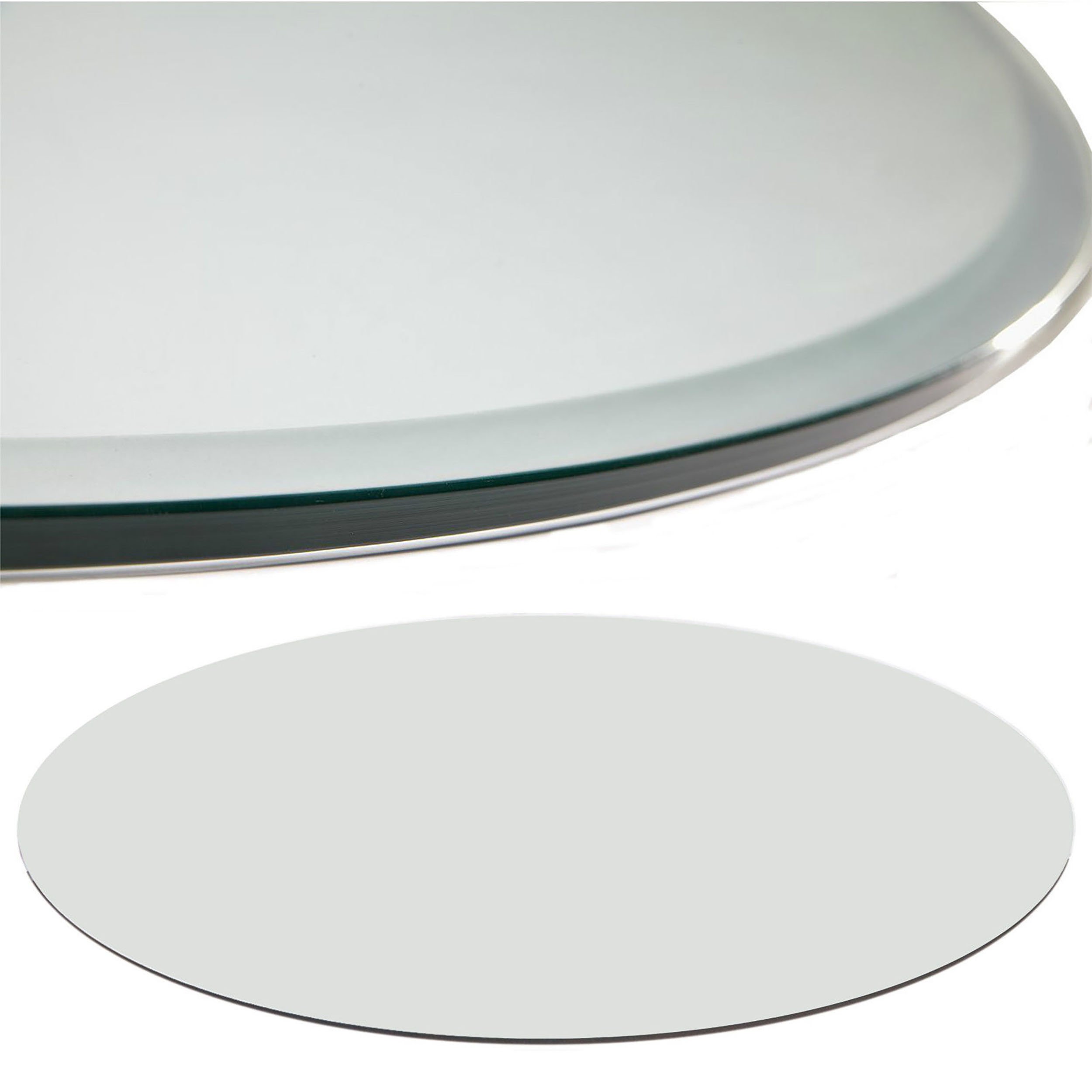 Euro Tische Glasplatte für Kaminofen und Tischplatte in 90cm Facettenschliff, Schutzplatte mit 6mm ESG Sicherheitsglas, Funkenschutzplatte, Glasboden für Kamin (Klarglas)