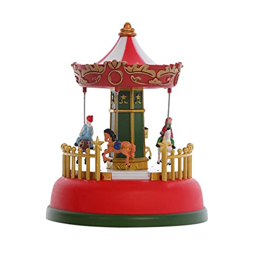 BSTCAR Karussell Spieluhr mit Led-licht, Harz Vintage Karussell Spieluhr,Handwerk Geburtstag Ausgangsdekoration Weihnachten Dekoration Geschenke Kinder Mädchen