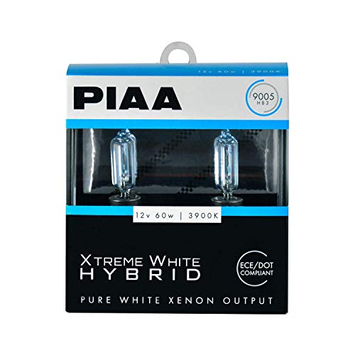 Piaa 23-10195 9005 Xtreme White Hybrid-Leuchtmittel, 3900 K, 12 V, 60 W, Doppelpack, Weiß, Set of 2