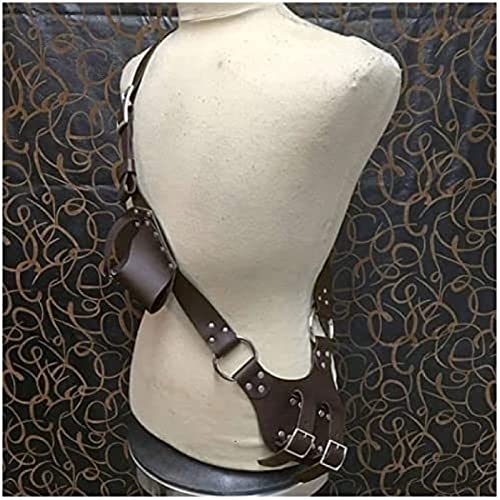 KRASS PU Leather Shoulder Pistol Holster Bag Medieval Vintage Concealed Pistol Holster Steampunk Pirate Sword Holster Scabbard Sheath Cosplay Halloween Costume Accessory,Braun,Collector88