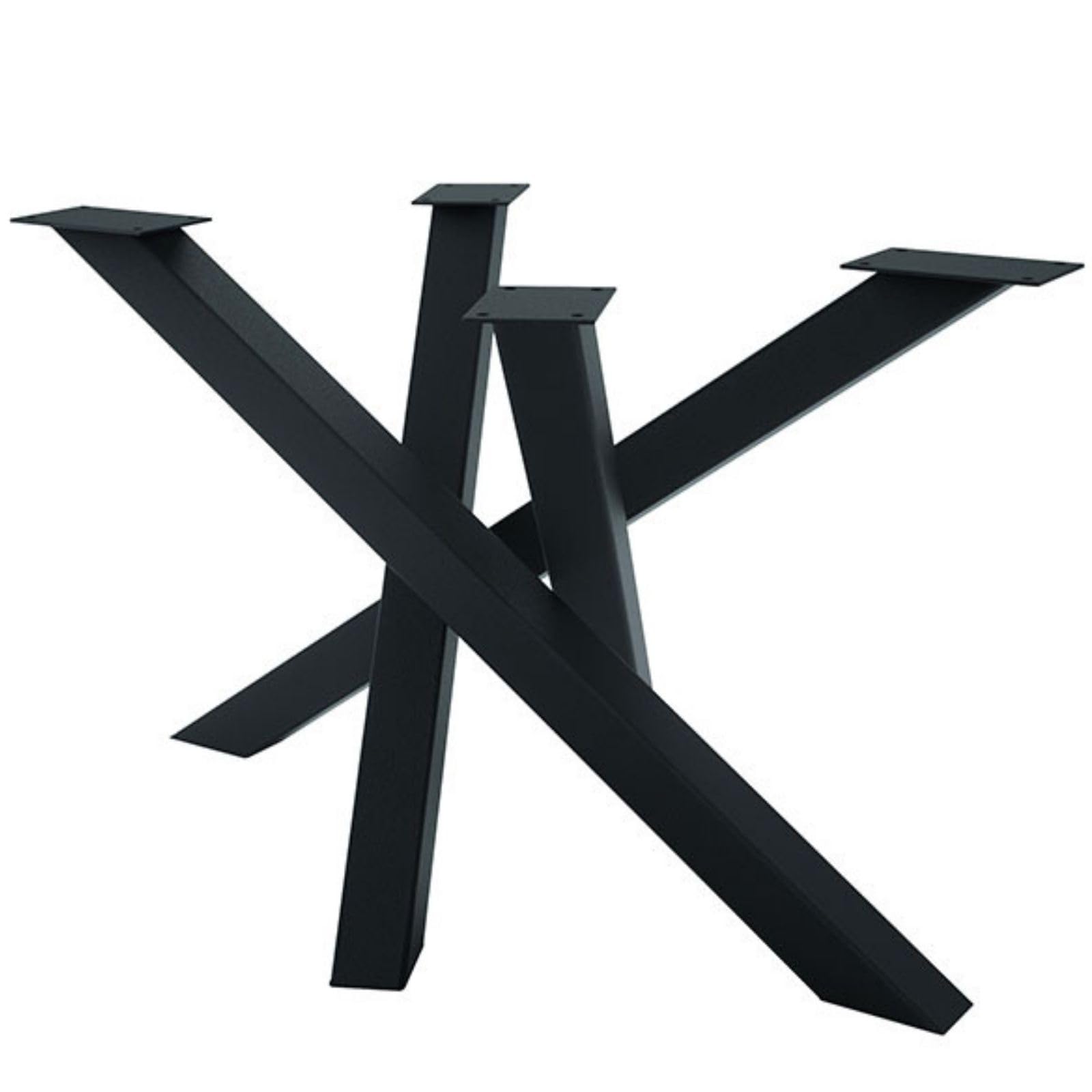 CM Furniture - 1x Tischgestell Spider | Tischbeine Metall Schwarz - H72x B76 x L120 cm | Massive Tischfüsse aus Stahl für Wohzimmertisch, Konferenztisch, Esstisch einfache Montage - Made in EU