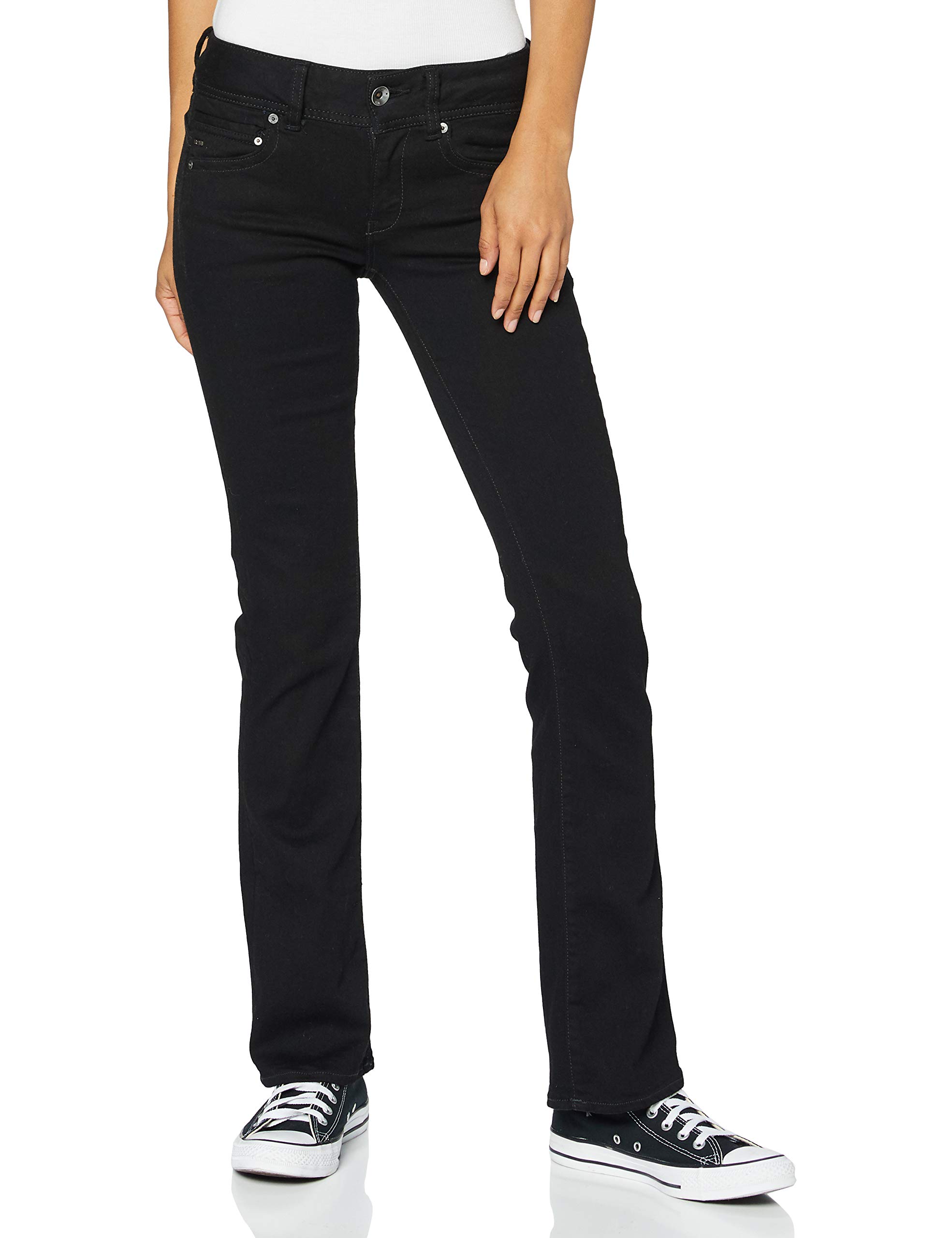 G-STAR RAW Damen Midge Bootcut Jeans, Schwarz (pitch black D01896-B964-A810), 31W / 34L