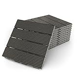 Balkon Terassenfliesen Patio Fertiger Interlocking Bodenbelag Deck Fliesen Innen Außen Garten Decking Déco 30x30 cm 8-Pack