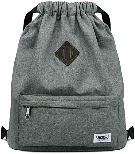 KAUKKO Beutel Rucksack Hipster Kordelzug Turnbeutel Gymsack mit Innentasche Sportbeutel für Damen & Herren, 21L