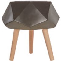 Darnell Multi-Faceted Planter - Black and Wood