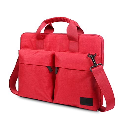 HONGBI 12-15.6 Zoll Laptoptasche Aktentaschen Handtasche Tragetasche Schulter Tasche Notebooktasche Laptop Sleeve Laptop hülle Rot 13.3"(36x3x26.5cm)