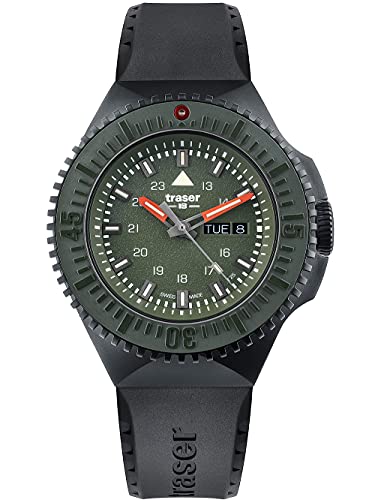 Traser H3 Tactical Watches P69 Black Stealth Army Einsatzuhr Kautschukband Grün