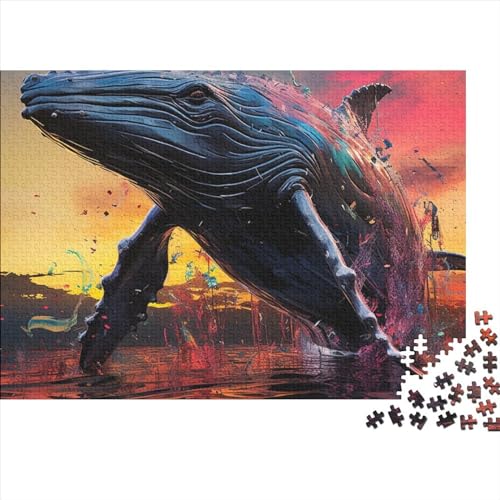 Walfisch Puzzle 1000 Teile Puzzle-Herausforderung Tiere im Meer Familienspaß Geistige Herausforderung Entspannung Durch Puzzeln Zeitvertreib Für Alle Altersgruppen 1000pcs (75x50cm)