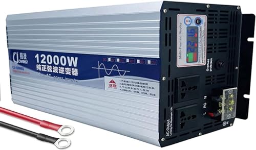 Power Inverter 4000W 5000W 6000W 7000W 8000W 10000W 12000W Pure Sine Wave Power Inverter 12V 24V 48V 60V 72V auf 110V 220V 230V Wechselrichter Reiner AC Steckdosen,für Auto,Boot,Camping,RV (Color : 1