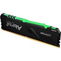 Kingston FURY Beast RGB - DDR4 - Kit - 16 GB: 2 x 8 GB - DIMM 288-PIN - 3000 MHz / PC4-24000 - CL15 - 1.35 V - ungepuffert - non-ECC - Schwarz (KF430C15BBAK2/16)