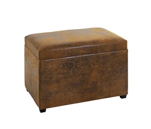 Haku-Möbel Sitztruhe, MDF, Vintage-braun, T 39 x B 58 x H 42 cm