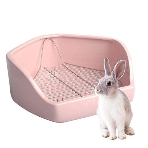 Katzentoilette für Hamster, Bunny Corner Katzentoilette Kaninchen Toilette – Ecktoilette fünfeckig, Katzentoilette für Chinchilla, Topf für Kaninchen, Meerschweinchen, Frettchen Pacienjo