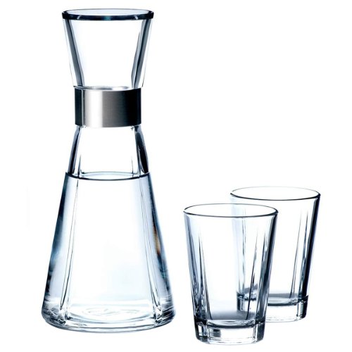 Rosendahl, Designer GC Set: Vattenkaraff 1 st, vattenglas, 2 st, aus bleifreiem Glas, Stahl und Kunststoff in Klar