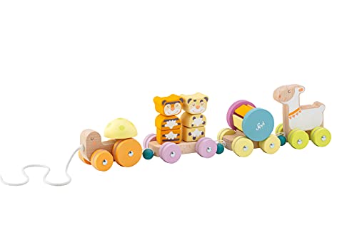 Zug der Tieren (12 st) | Sevi | Holzspielzeug für Kinder von einem Jahr. Sevi Geschenke für Kinder in den ersten Monaten | 44x12x7cm | Infant Toys | Modell TUE45000