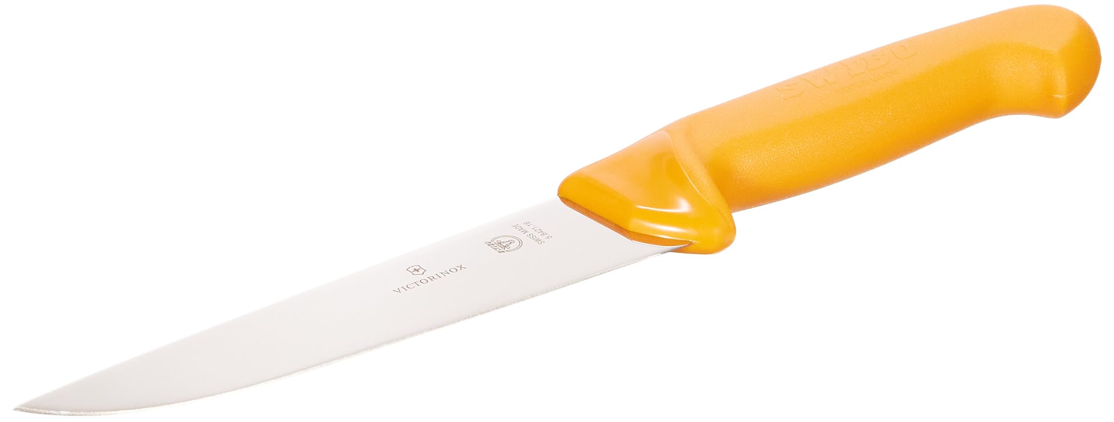 Victorinox Küchenmesser Swibo Abhäutemesser Normaler Schliff breit Orange 16 cm Klingenlänge, 5.8421