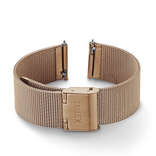 Timex 18mm Stainless Steel Mesh Quick-Release Bracelet – Rose Gold-Tone with Self-Adjust Clasp