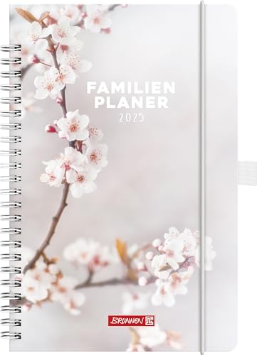 BRUNNEN Buchkalender Familienplaner (2025) „Blossom“, 2 Seiten = 1 Woche, A5, 192 Seiten, Hardcover, bunt