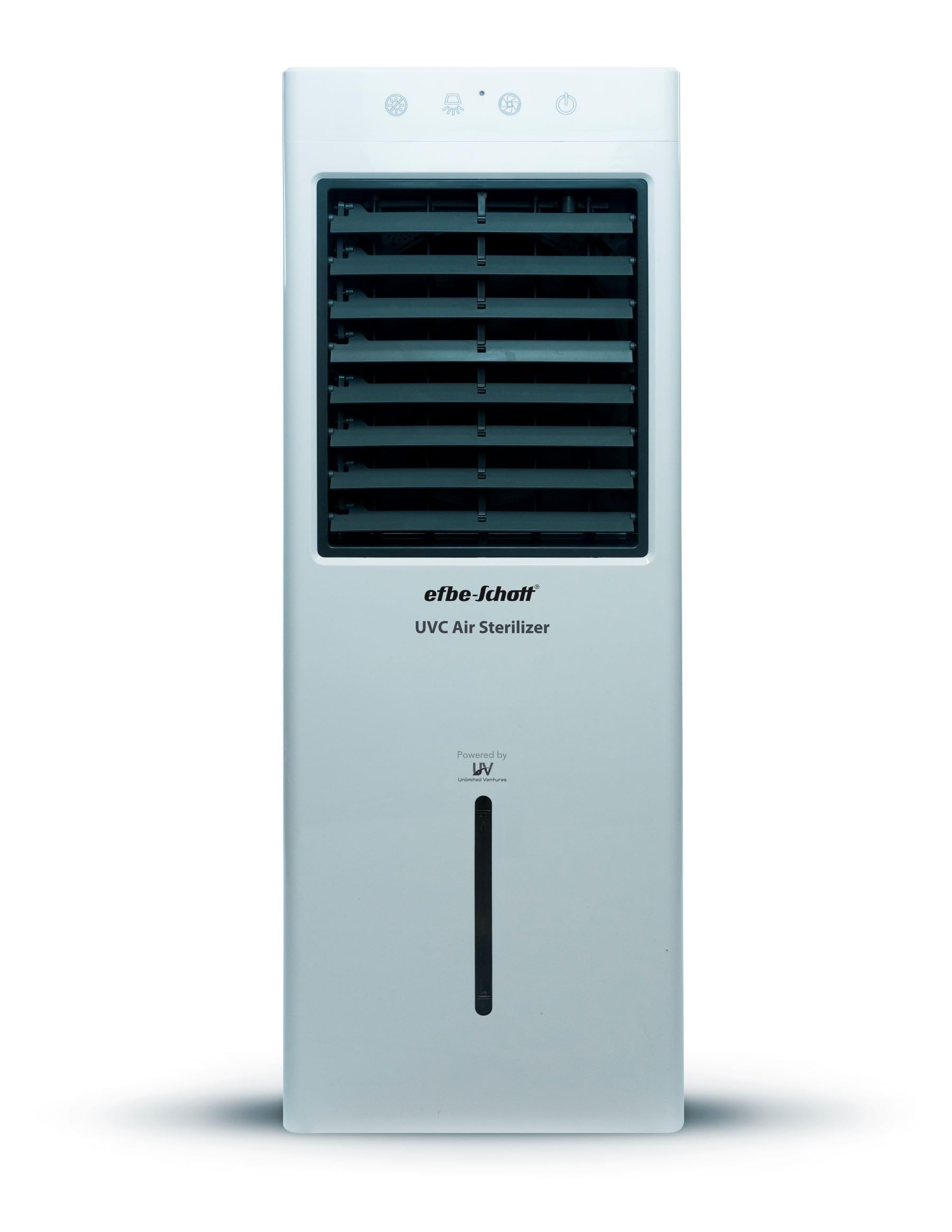Efbe-Schott SC UV 900 Luftentkeimer mit UVC Technologie, zertifizierte Entkeimung zu 99,9999% von Viren, 156 m3/h, Vier Aktivkohlefilter, 110 W, Weiß